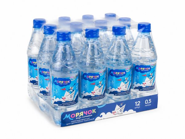 Вода "Морячок" детская 0,5 л 12 шт негазированная