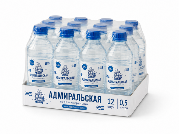 Вода "Адмиральская" природная минеральная 0,5 л 12 шт негазированная